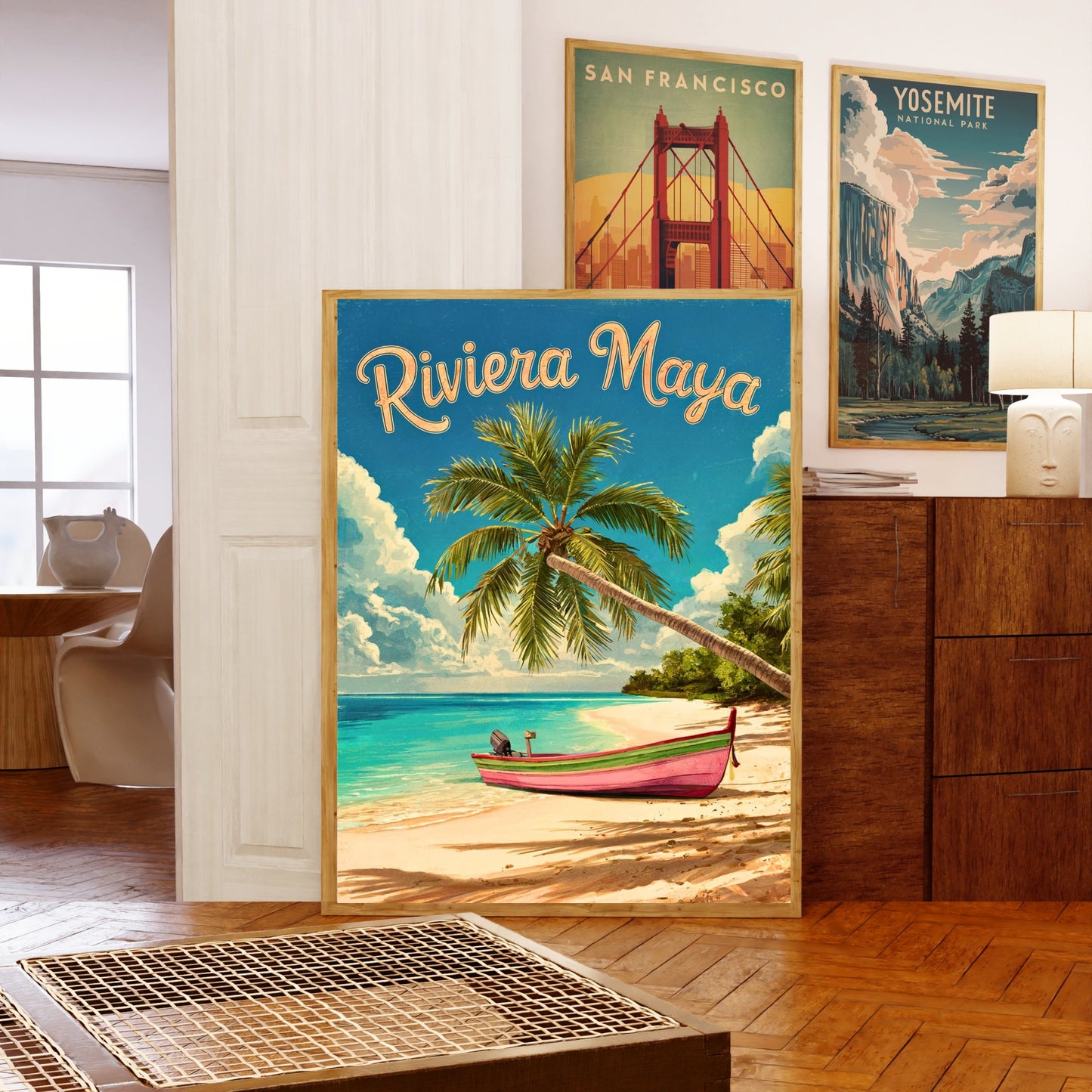 Riviera Maya Vintage Travel Poster - Mexico Paradise Island