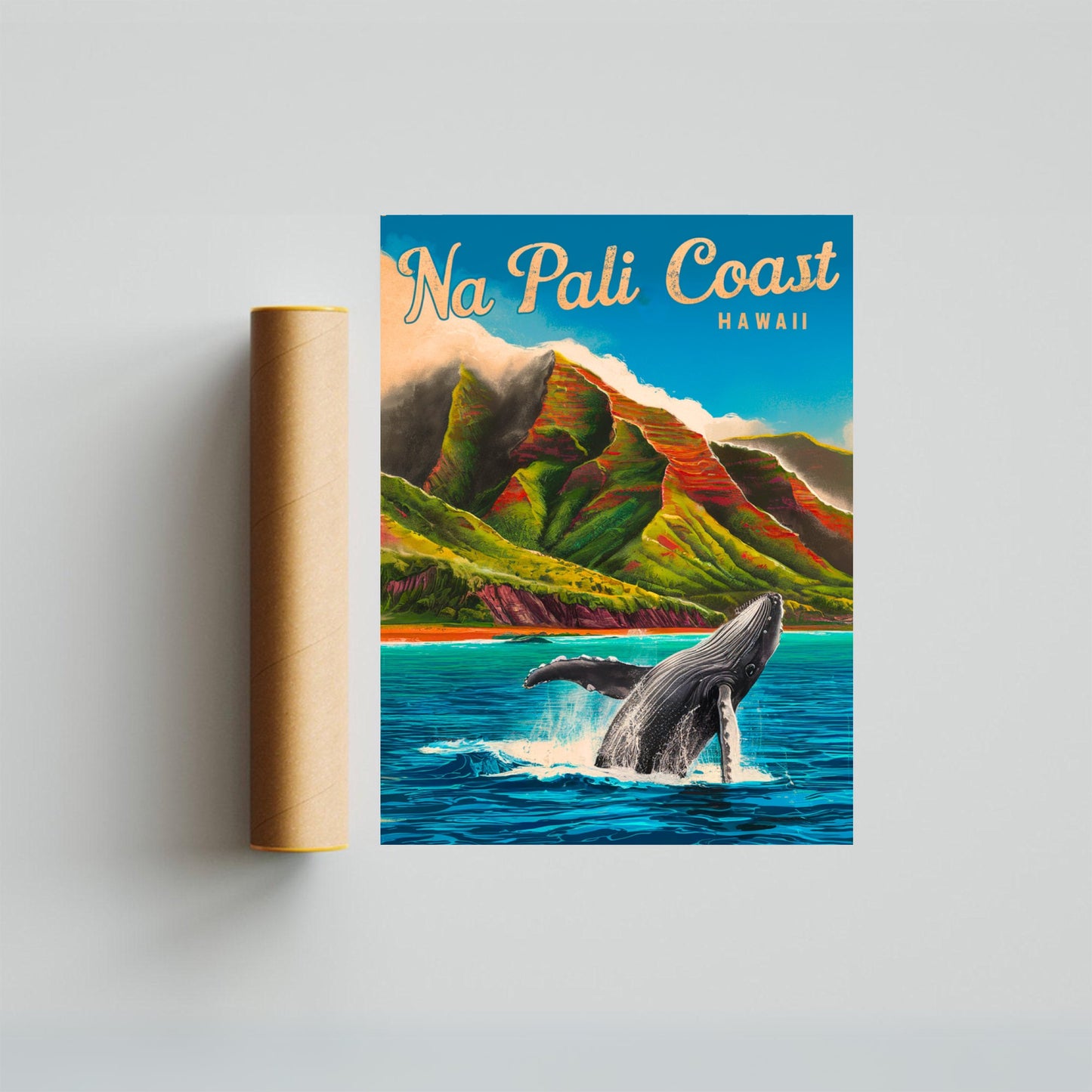 Na Pali Coast Vintage Travel Poster - Coastal Gem