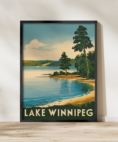 Lake Winnipeg Vintage Travel Poster