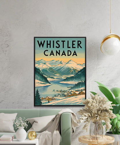 Whistler Vintage Travel Poster - Peak of Canadian Adventure