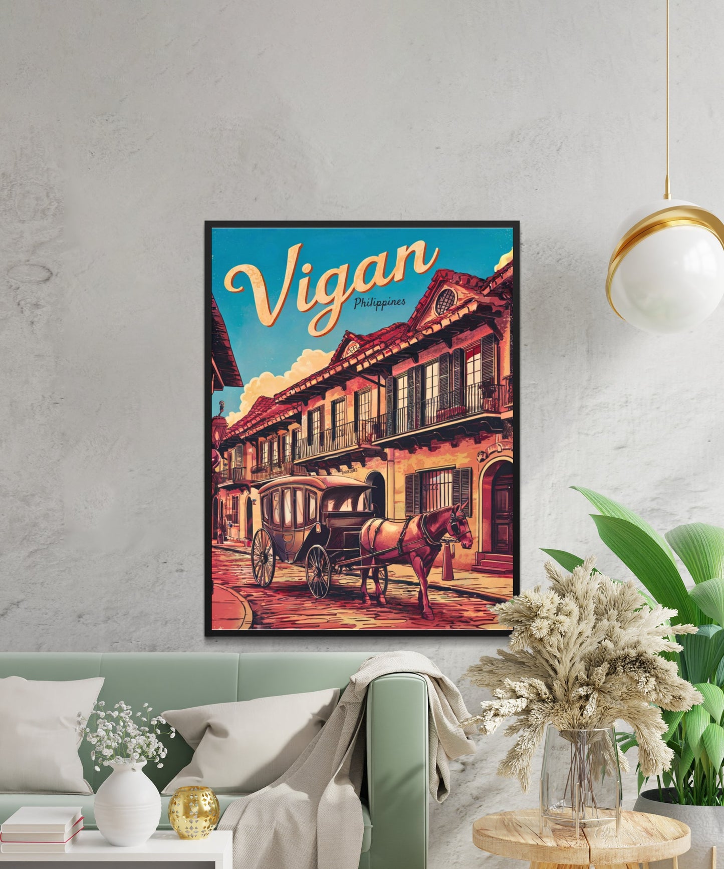 Vigan Vintage Travel Poster - Philippines Historical Heritage