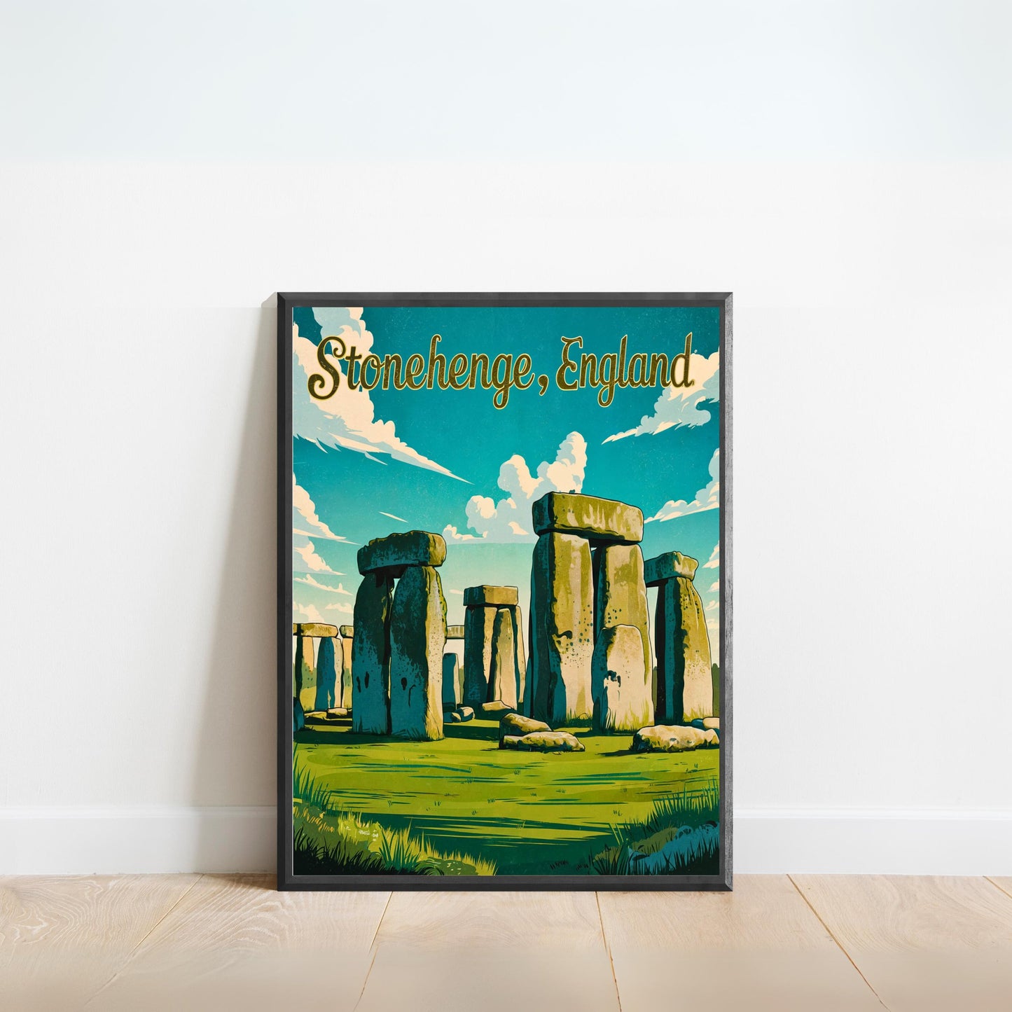 Stonehenge Vintage Travel Poster - England's Prehistoric Marvel