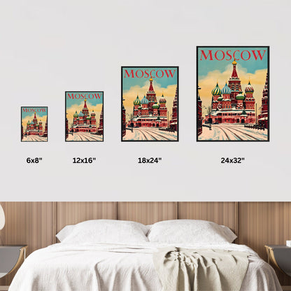 Moscow Vintage Travel Poster - Red Square and Beyond