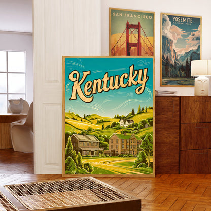 Kentucky Vintage Travel Poster - Bourbon Country