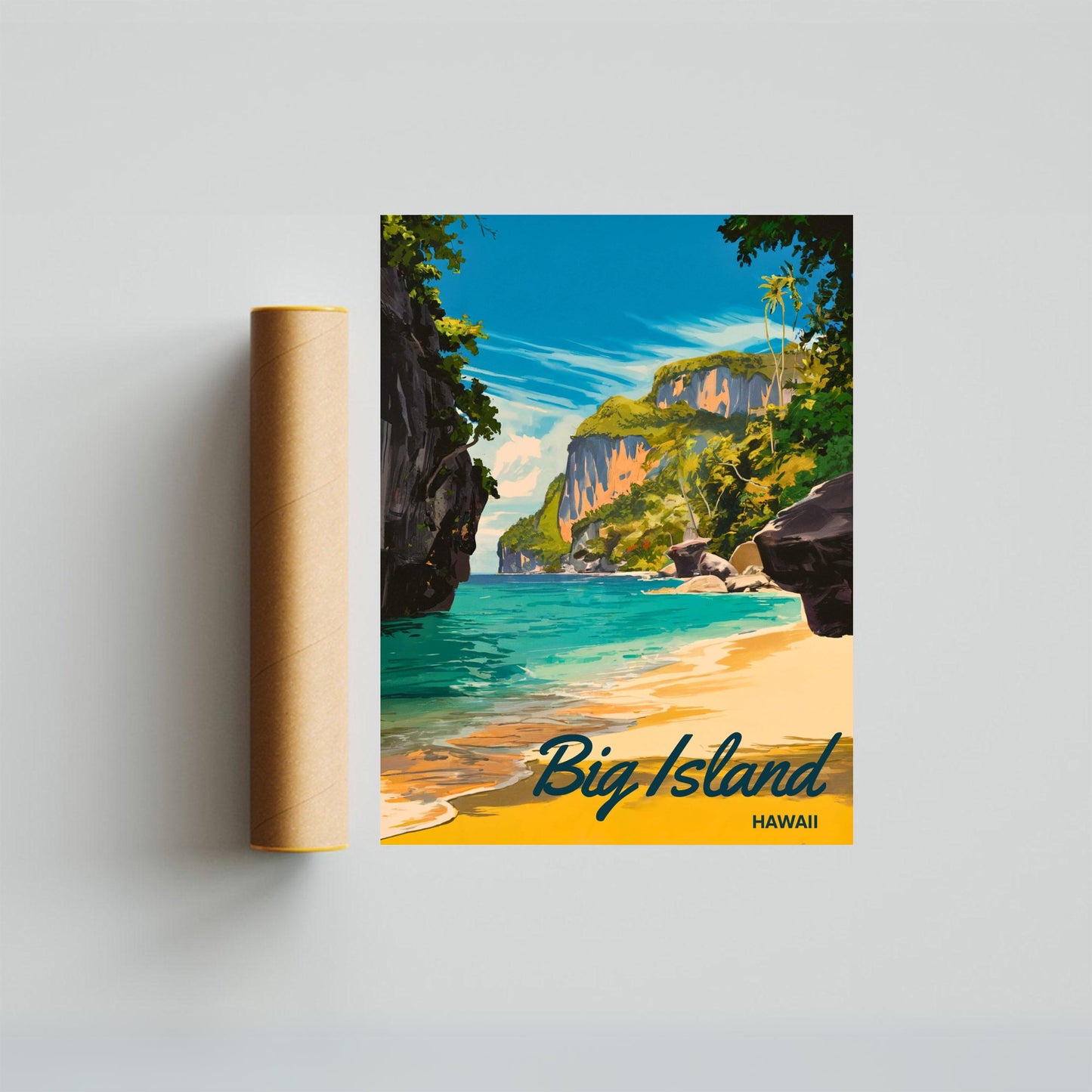 Big Island Vintage Travel Poster - Timeless Hawaiian Majesty