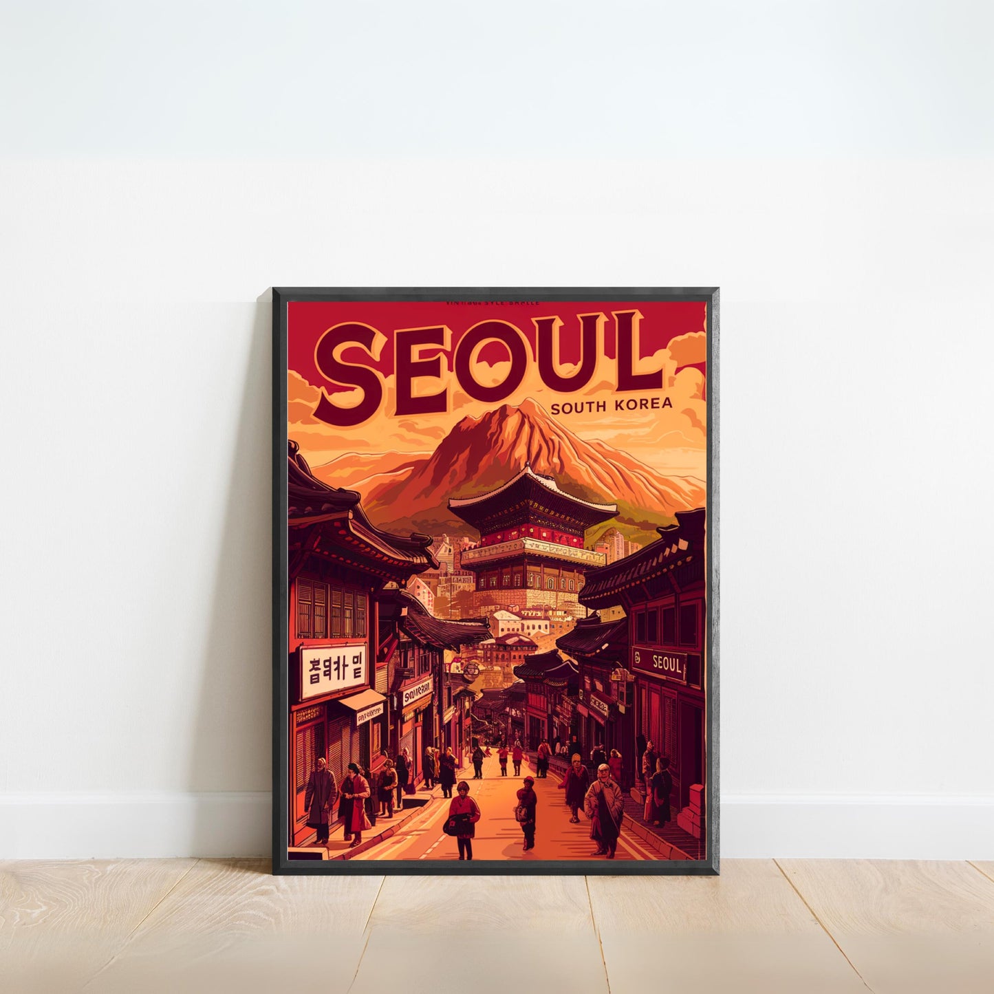 Seoul Vintage Travel Poster - Nightlife Scene