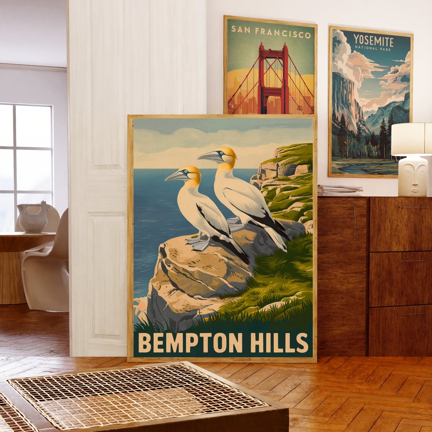 Bempton Cliffs Vintage Travel Poster - Seabird Sanctuary