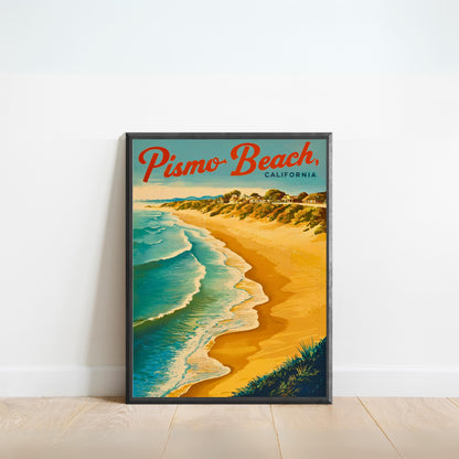 Pismo Beach Vintage Travel Poster