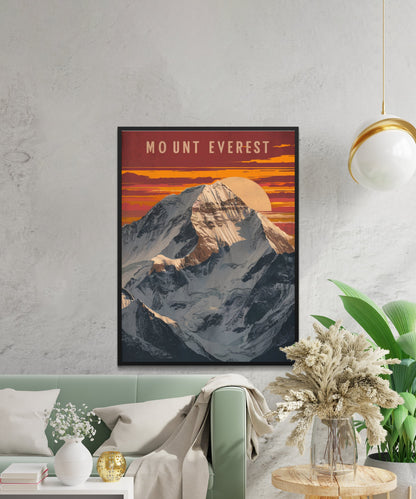 Mount Everest Vintage Travel Poster - Sky-High Beauty