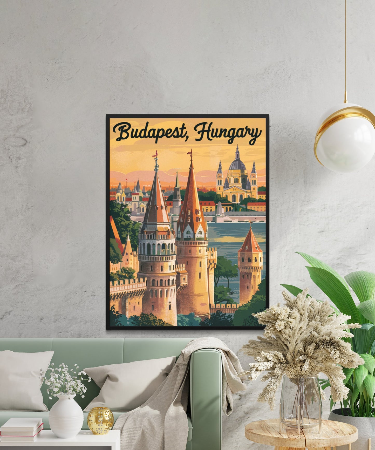 Budapest Vintage Travel Poster - Heart of Hungary