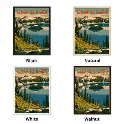 Crater Lake  Vintage Travel Poster - Deep and Pristine