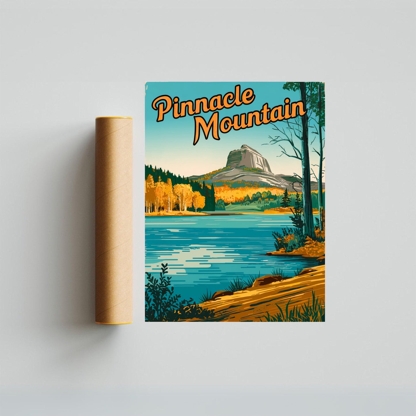 Pinnacle Mountain Vintage Travel Poster - Majestic Peaks