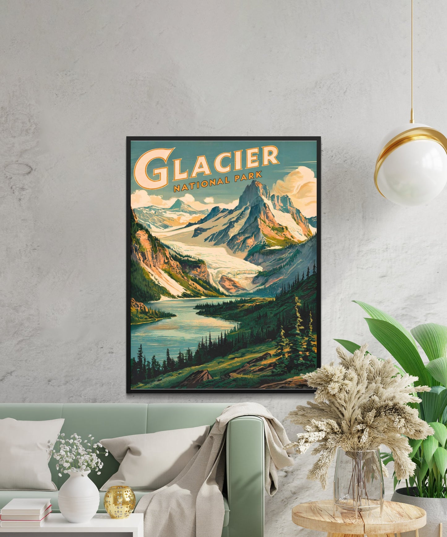 Glacier National Park Vintage Travel Poster - Timeless Mountain Majesty