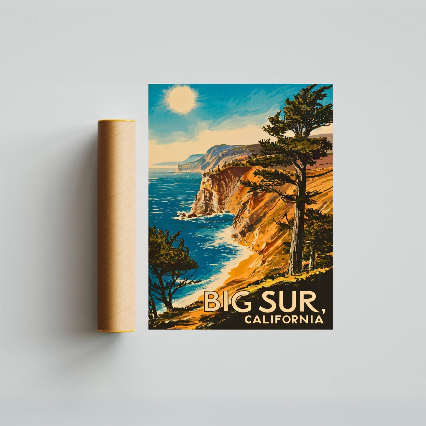 Big Sur Vintage Travel Poster - Timeless Coastal Majesty