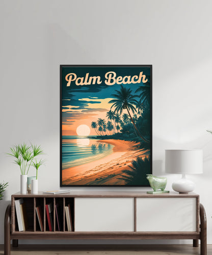 Palm Beach Vintage Travel Poster - Tropical Oasis