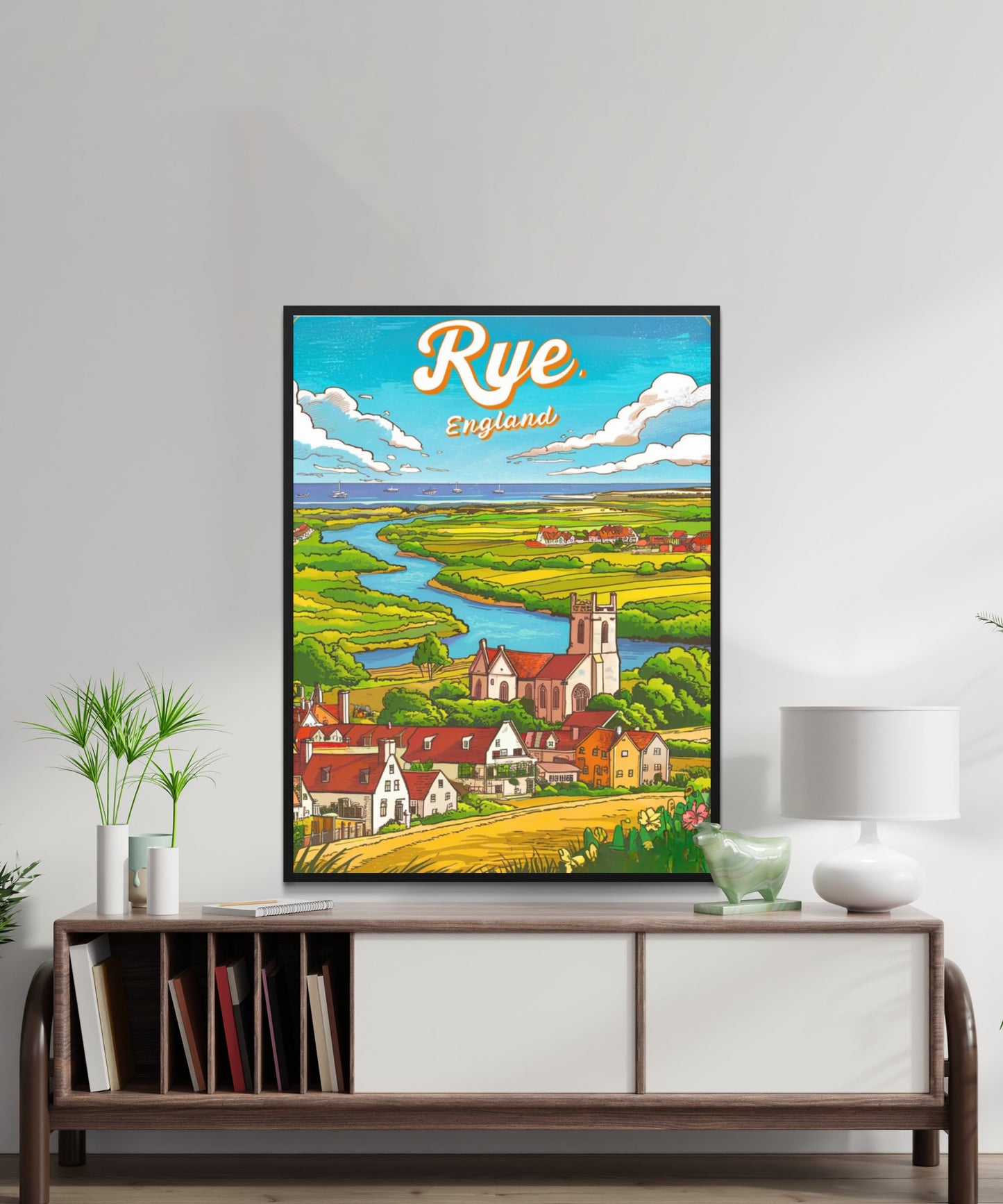 Rye Vintage Travel Poster - Cobblestone Streets