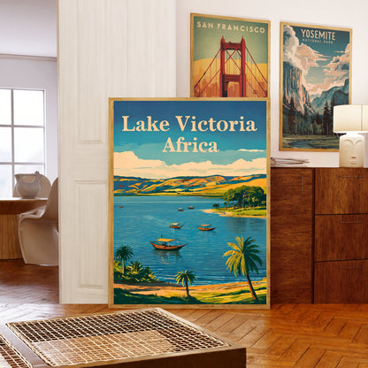 Lake Victoria Vintage Travel Poster