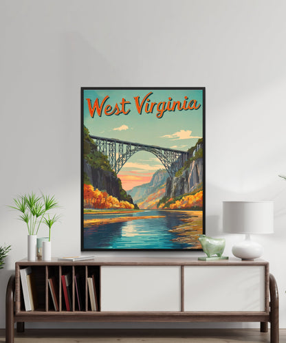 West Virginia Vintage Travel Poster - Timeless Appalachian Charm