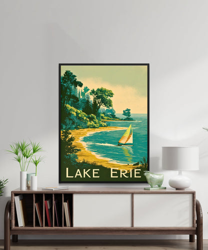 Lake Erie Vintage Travel Poster