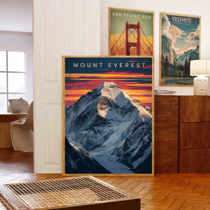 Mount Everest Vintage Travel Poster - Snow-Capped Wonder