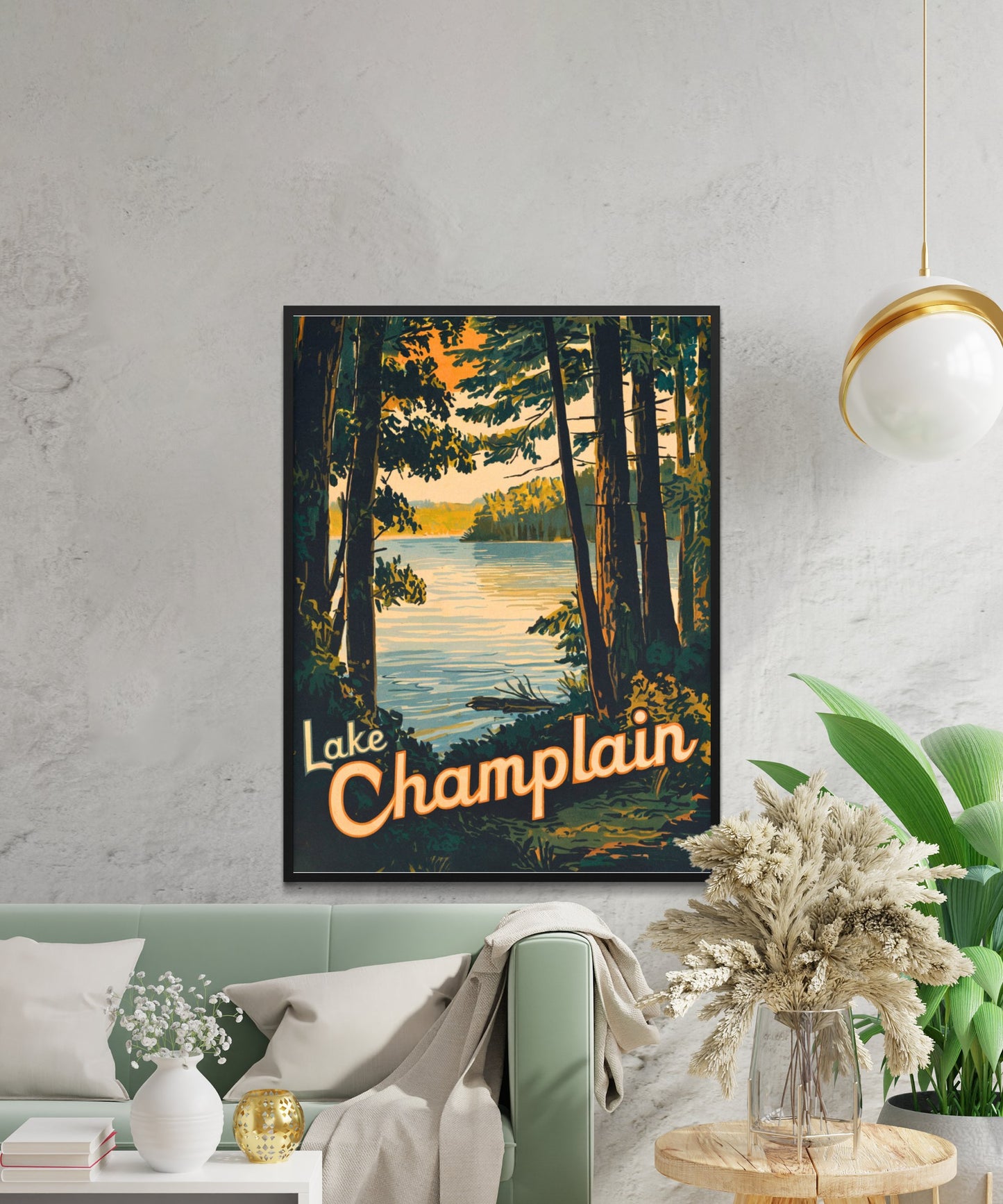 Lake Champlain  Vintage Travel Poster