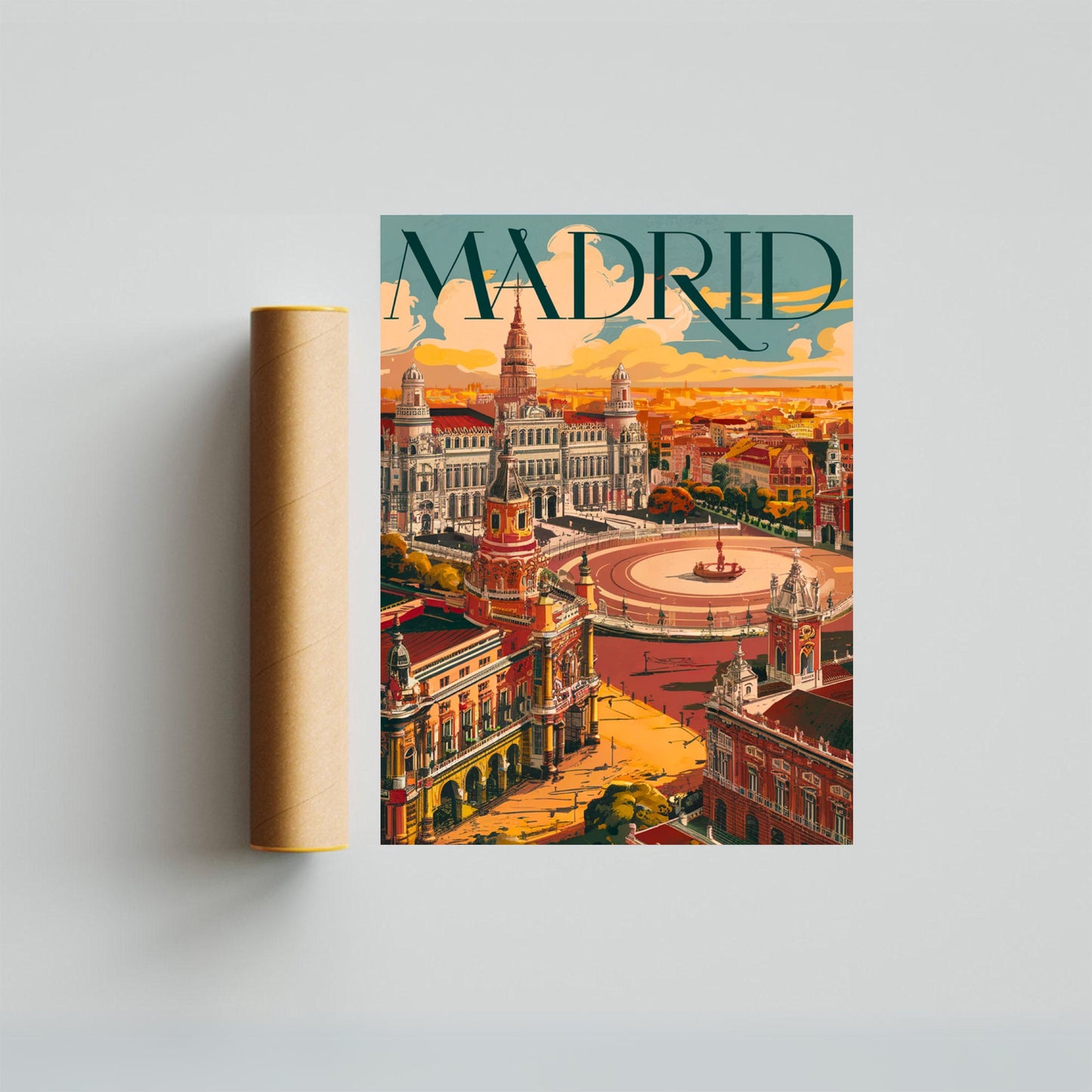 Madrid Vintage Travel Poster