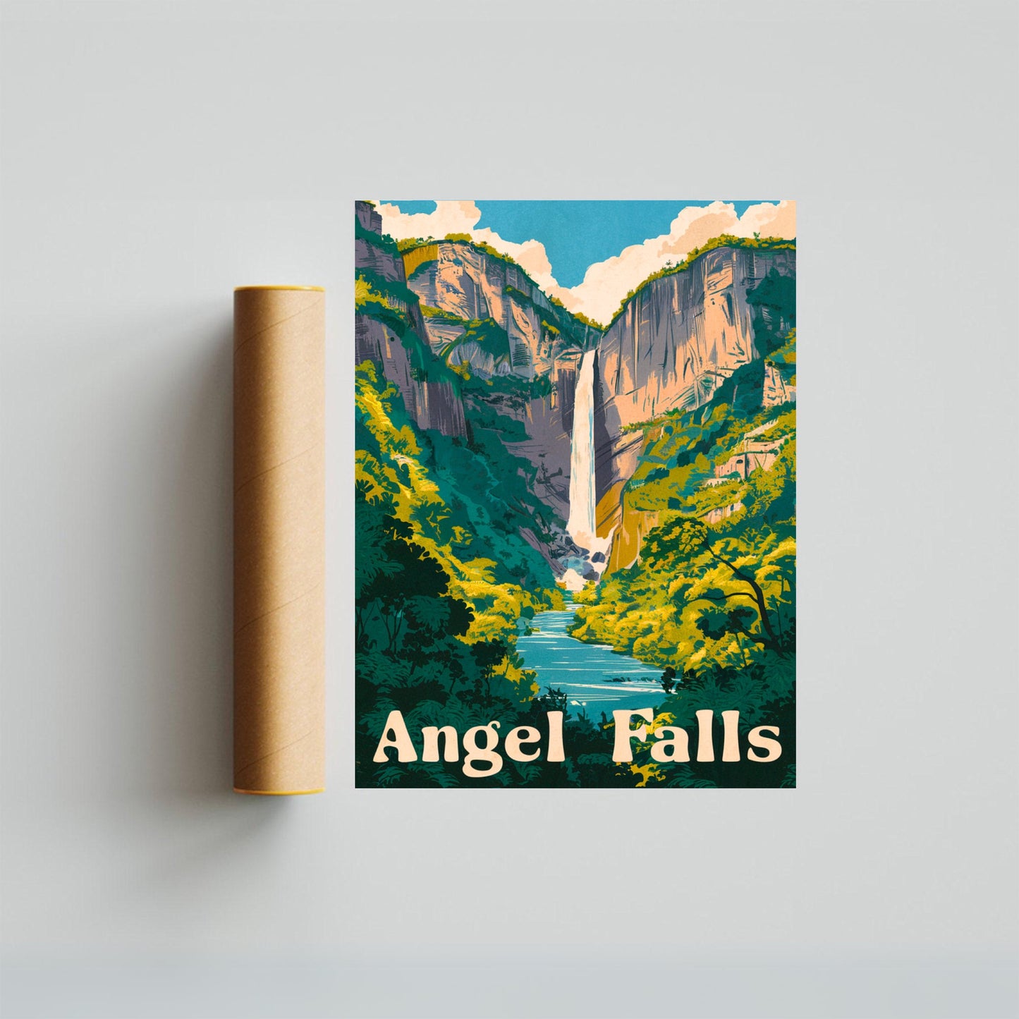 Angel Falls Vintage Travel Poster - Untamed Nature