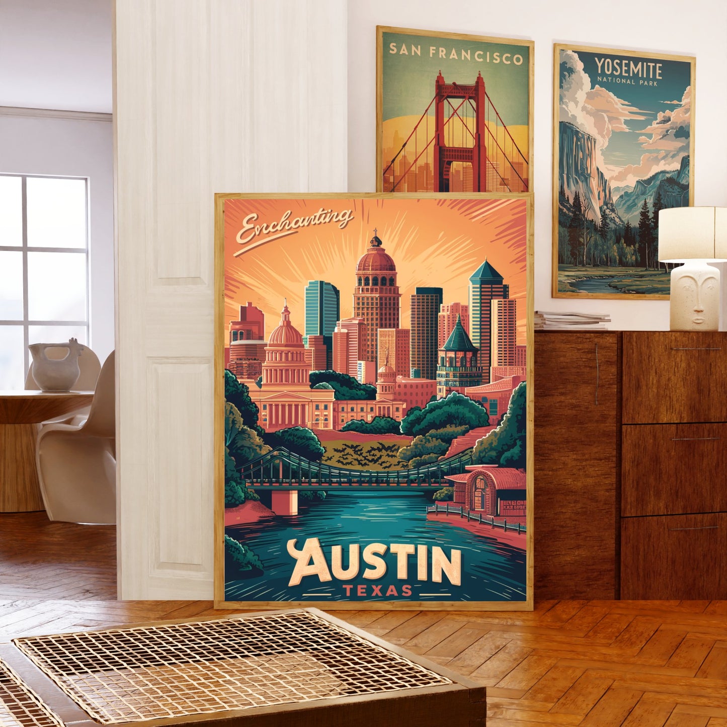 Austin Vintage Travel Poster