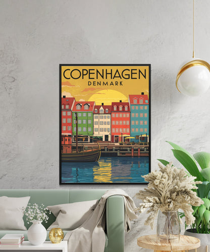 Copenhagen Vintage Travel Poster - Timeless Nordic Charm