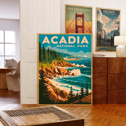 Acadia Vintage Travel Poster