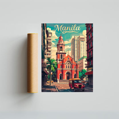 Manila Vintage Travel Poster - Tropical Warmth