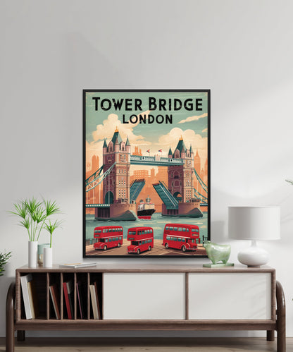 Tower Bridge Vintage Travel Poster - Timeless London Icon