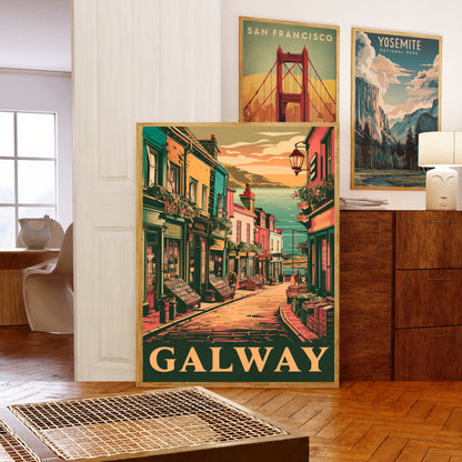 Galway Vintage Travel Poster - Coastal Charm