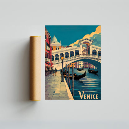 Venice Vintage Travel Poster - Classic Italian Charm