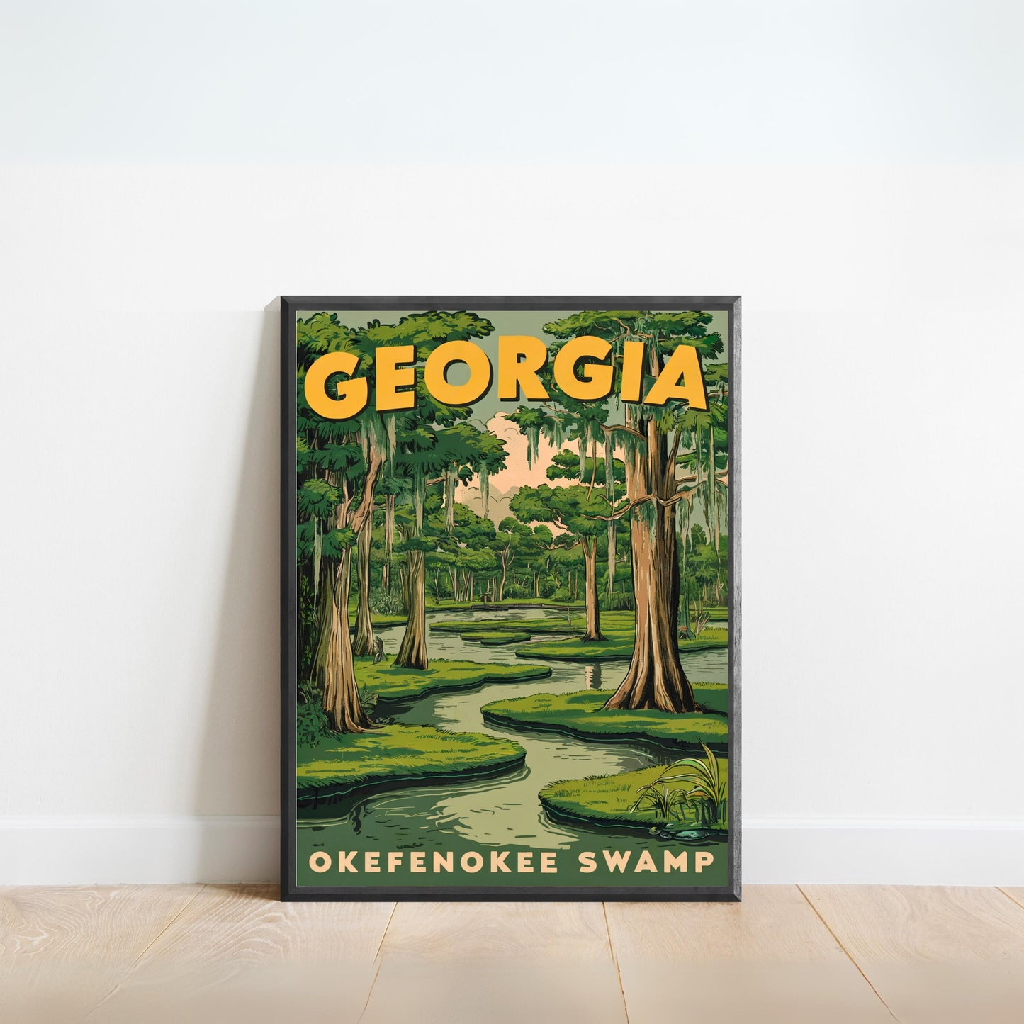 Okefenokee Swamp Vintage Travel Poster - Timeless Wetland Wonderland