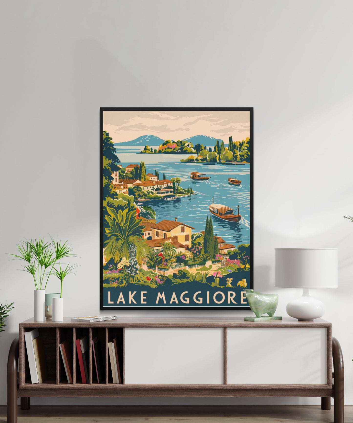 Lake Maggiore Vintage Travel Poster  - Timeless Italian Grandeur