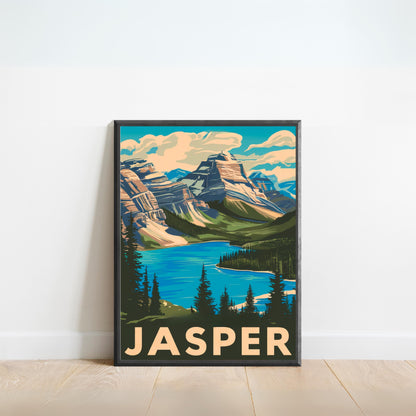 Jasper Vintage Travel Poster - Pristine Lakes