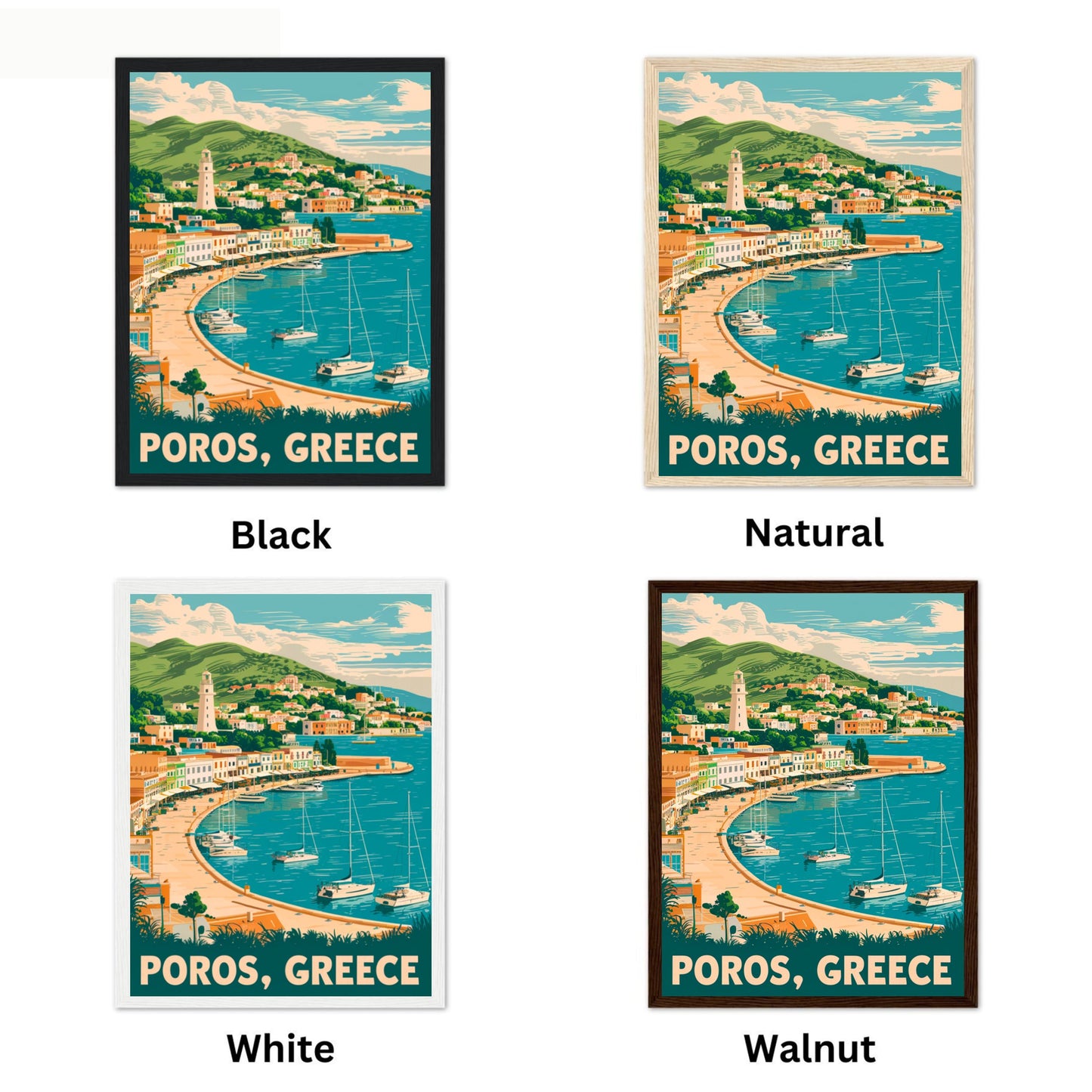 Poros Vintage Travel Poster - Historic Beauty