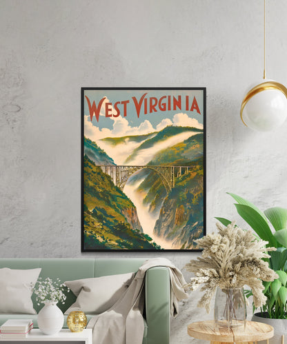 West Virginia Vintage Travel Poster