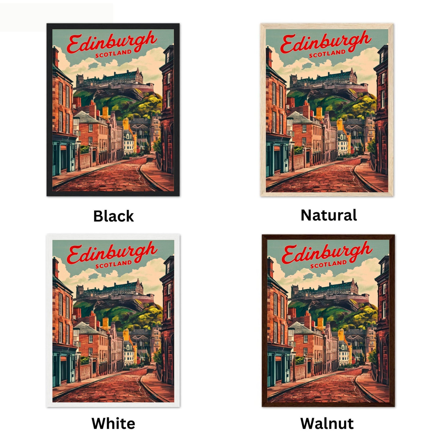 Edinburgh Vintage Travel Poster - Timeless Scottish Splendor