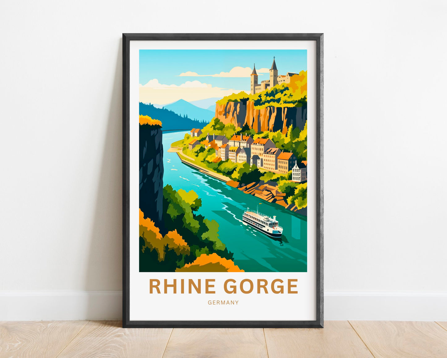 Rhine Gorge Travel Poster