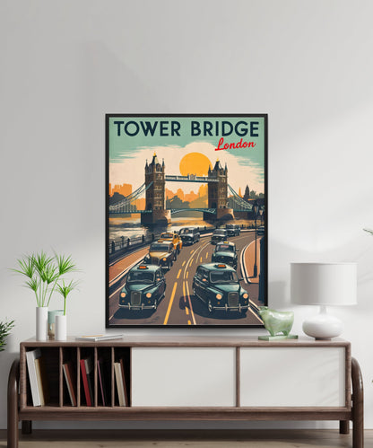 Tower Bridge Vintage Travel Poster - Gateway to the Thames