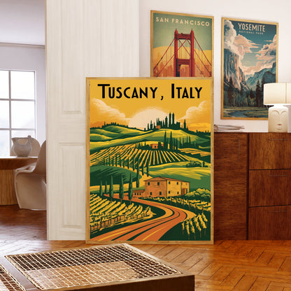 Tuscany Vintage Travel Poster