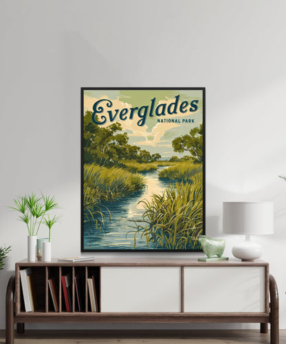 Everglades Vintage Travel Poster - Nature's River of Grass