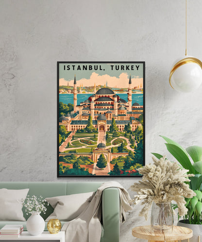 Istanbul Vintage Travel Poster