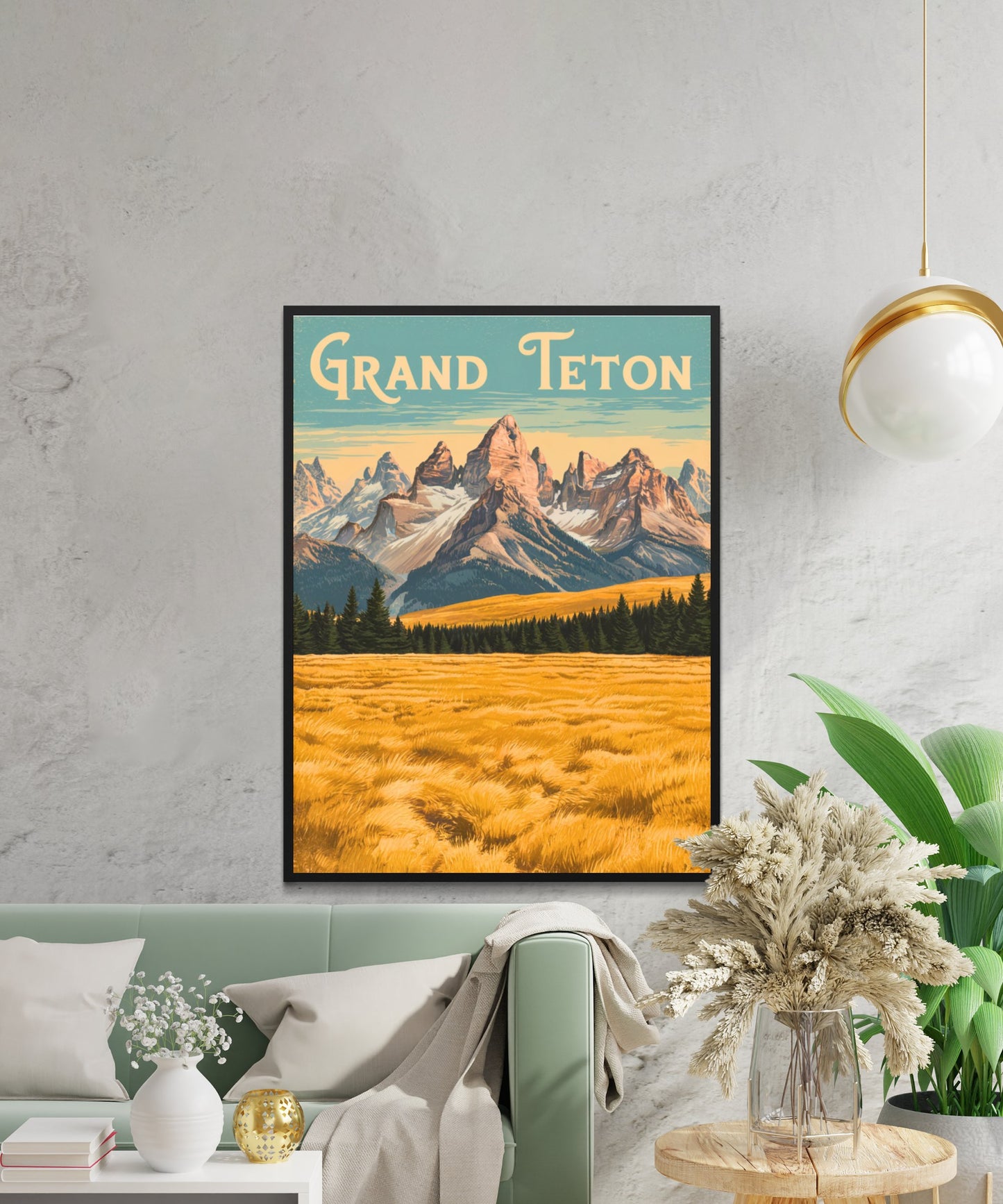 Grand Teton  Vintage Travel Poster  - Majestic Peaks