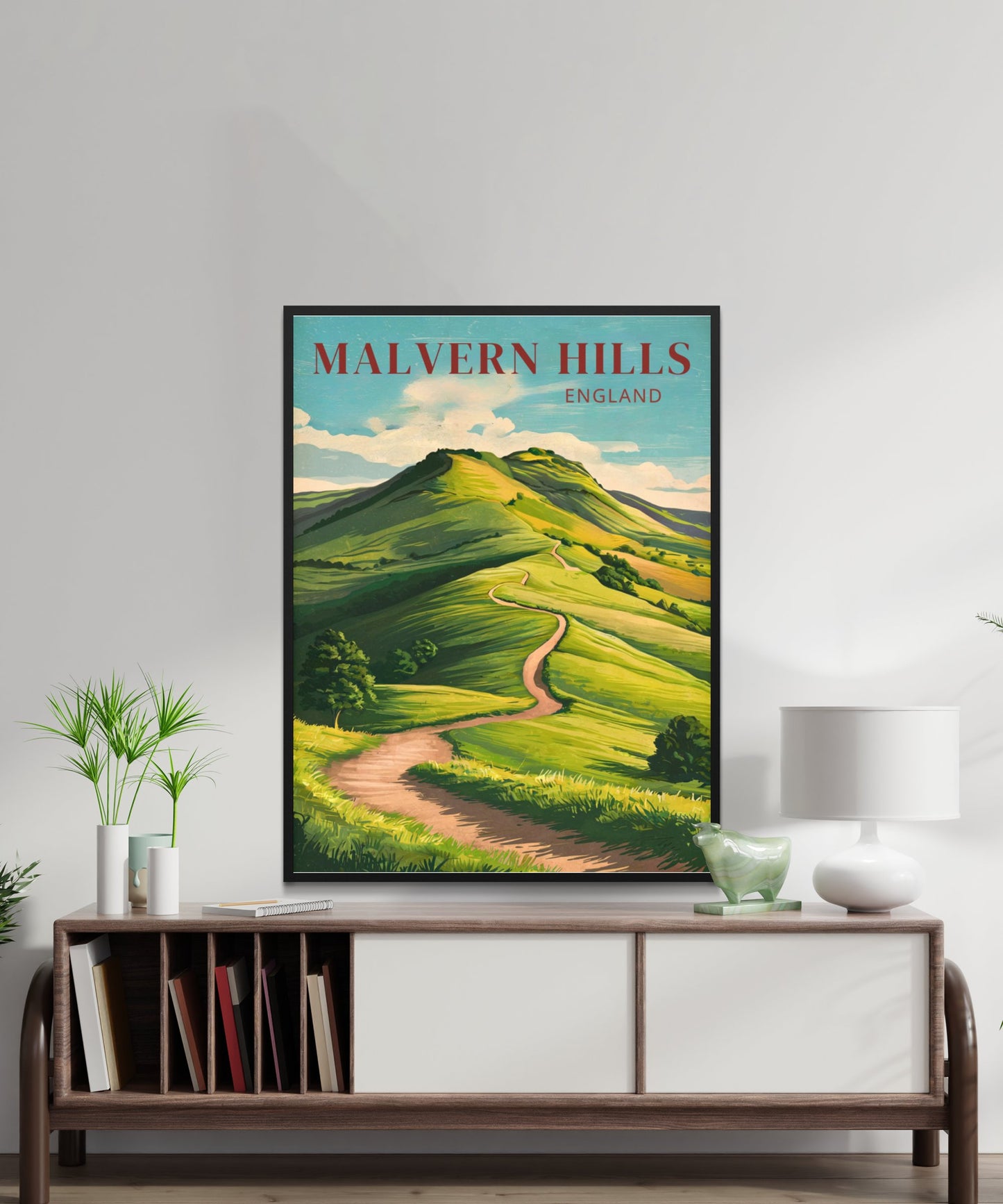 Malvern Hills Vintage Travel Poster