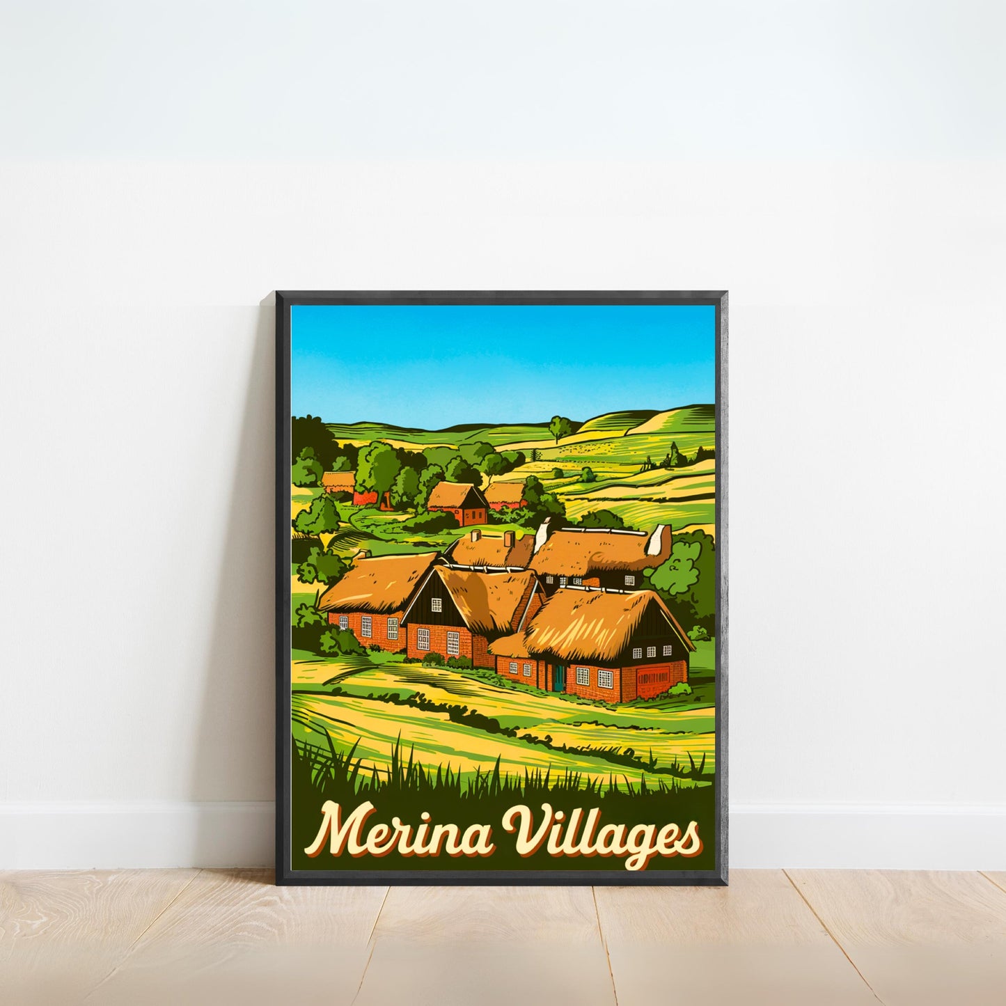 Merina Villages Vintage Travel Poster - Tropical Island