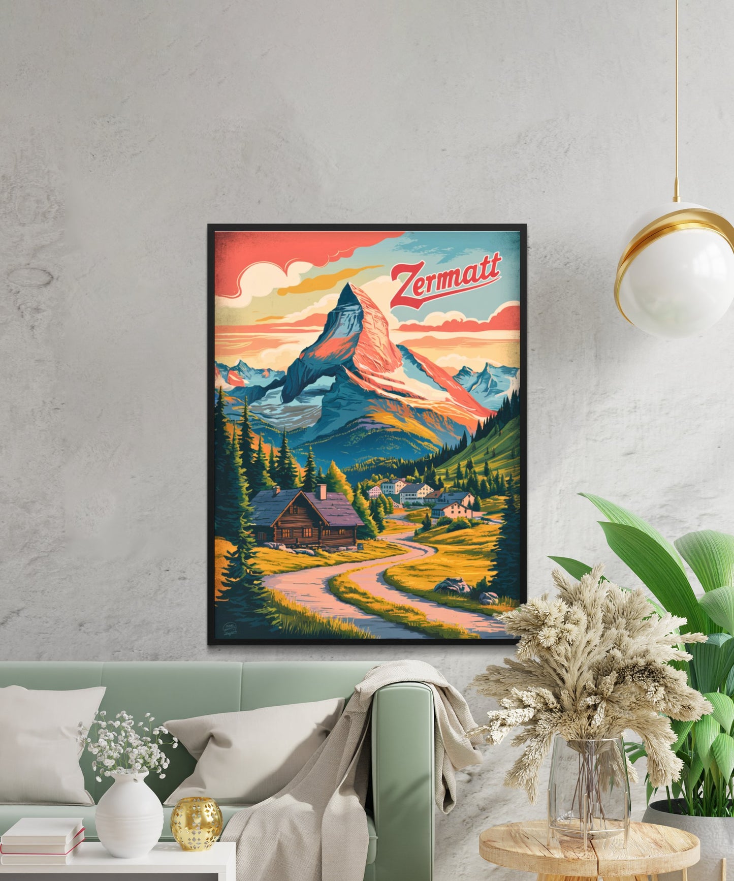 Zirmatt  Vintage Travel Poster - Majestic Peaks