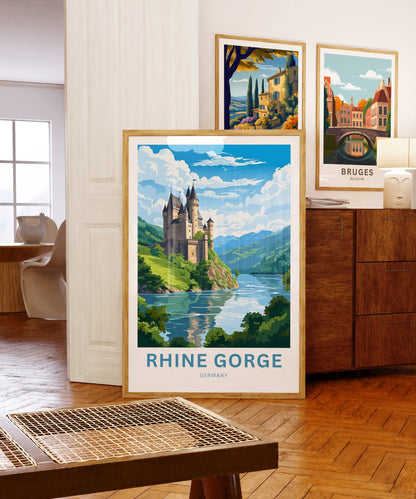 Rhine Gorge Travel Poster